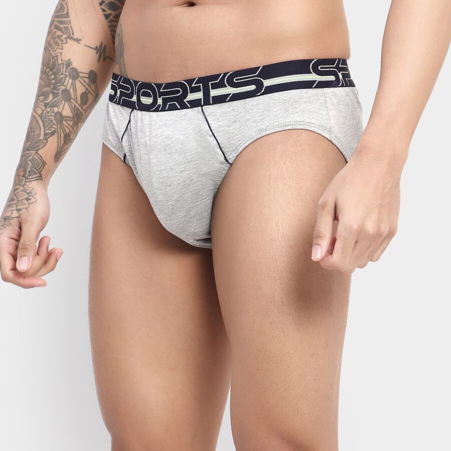 Men's Brief, Melange Mid Grey, large image number null